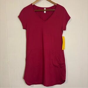 NEW Lolë Energic Activewear Dress UPF 50+ Fuschia Pink w/ Pockets Size Medium